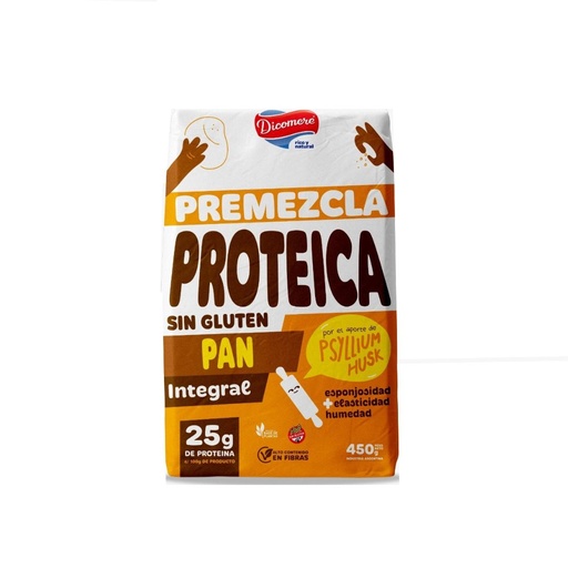 [HAHPRPANIDPQ45003] Premezcla de Pan integral proteica con Psyllium Husk x 450grs x 3u - Dicomere