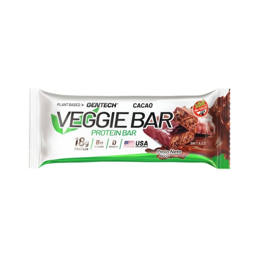 [BSBGPVGBCCJ010] Barritas Proteicas Veggie Bar sabor Cacao x 60grs x 10u - Gentech