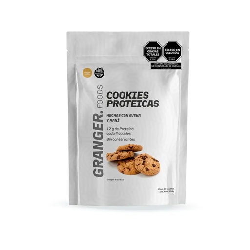 [BSGRCKPCHCJ010] Cookies proteicas de vainilla con chips de Chocolate x 220grs x 10u - Granger