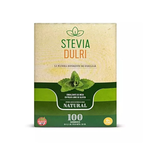 [ENDSDCJ12001] Edulcorante Natural Stevia 100 sobres x 12u - Dulri